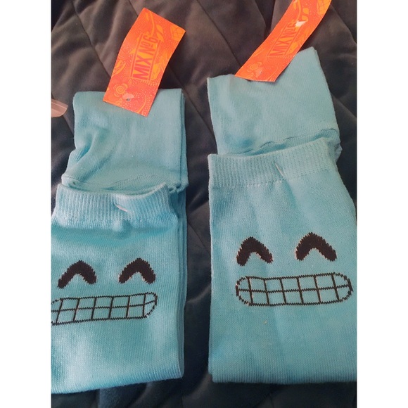 SOCKS BLUE HAPPY FACE FEET - Picture 3 of 5